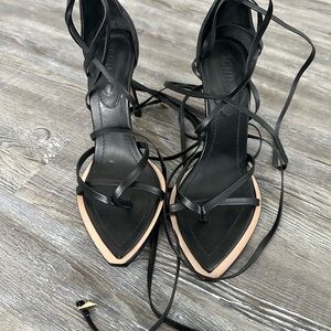 Schutz Black Strappy Women's Shoes